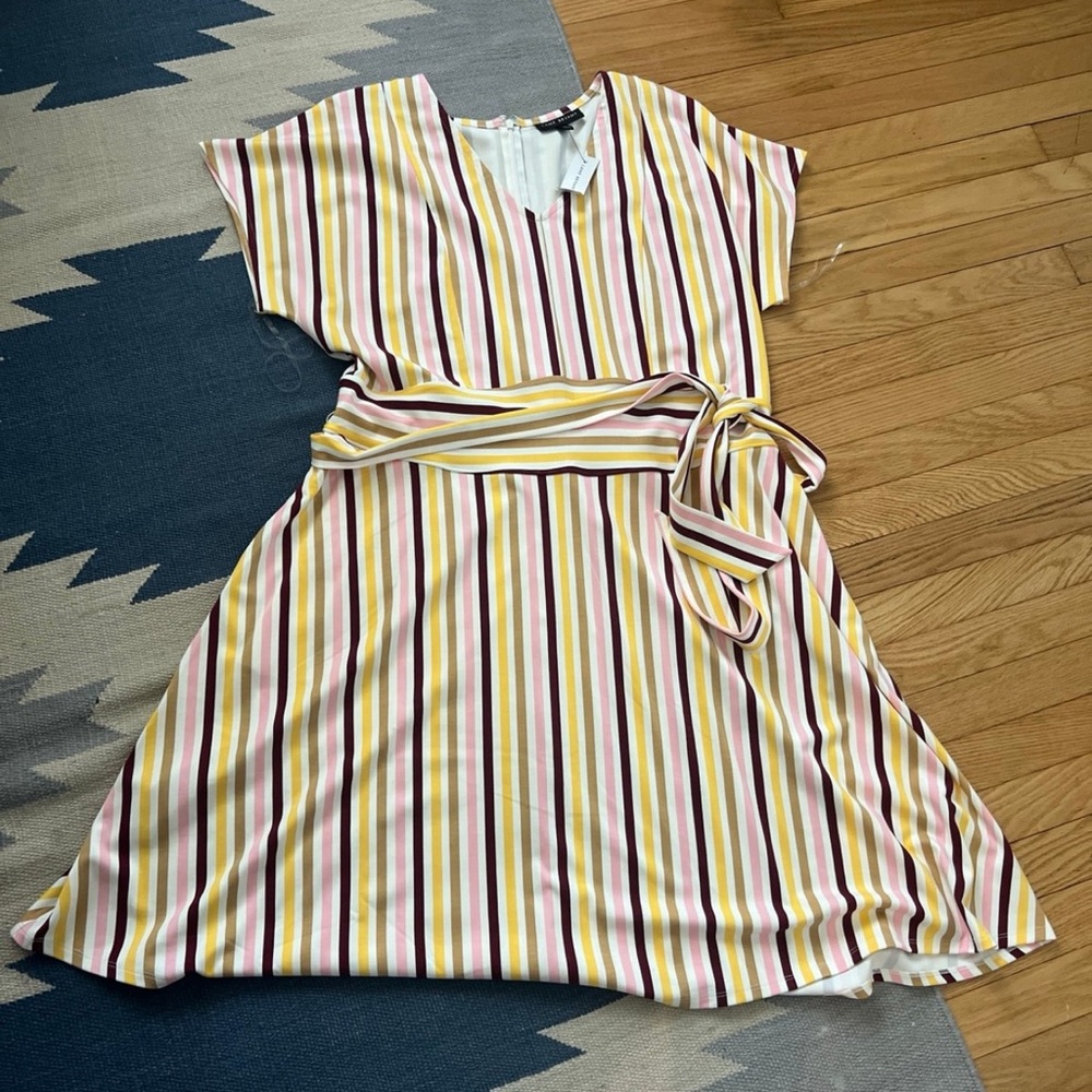 Lane Bryant Multicolor Striped Midi Dress